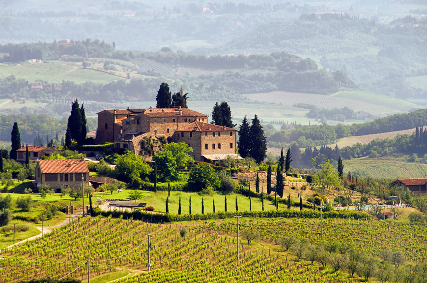 Tuscany wine country in italy